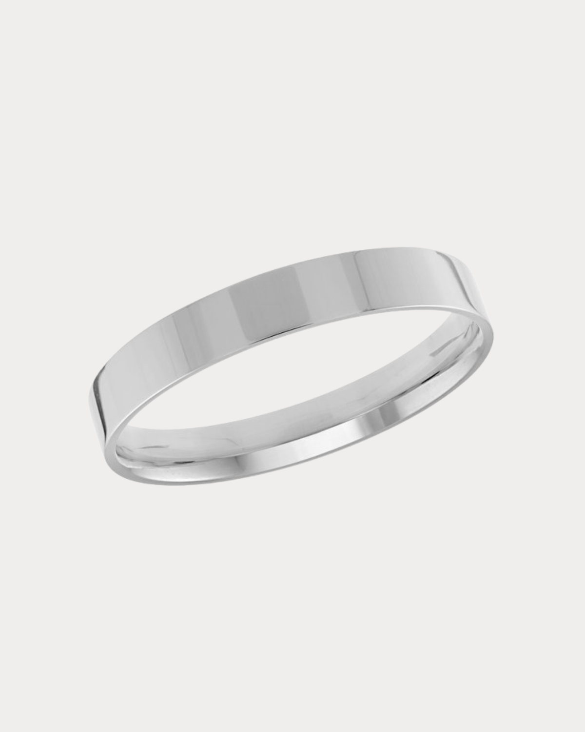 Alliance plate en or blanc - 3 mm 