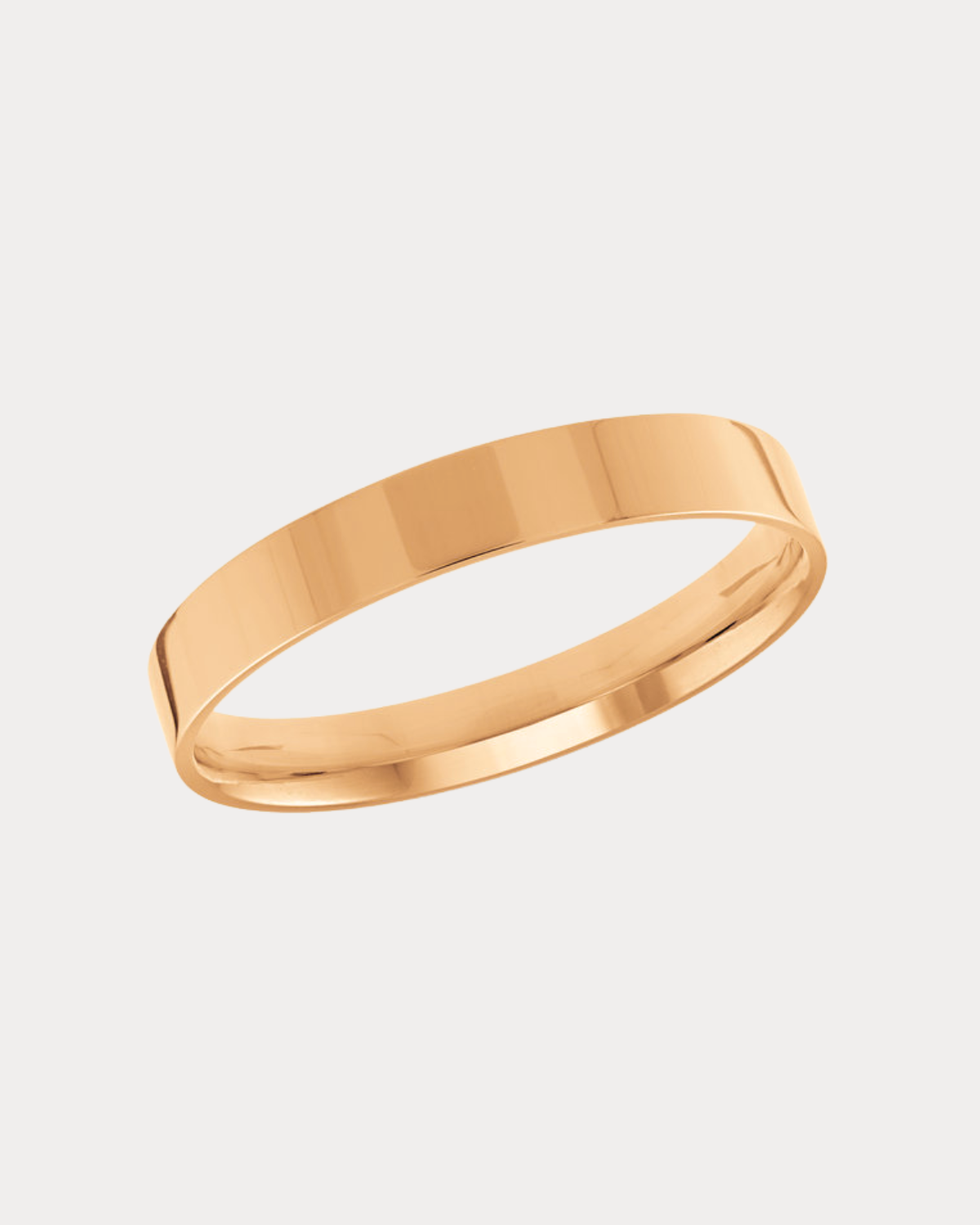 Alliance plate en or rose - 3 mm 