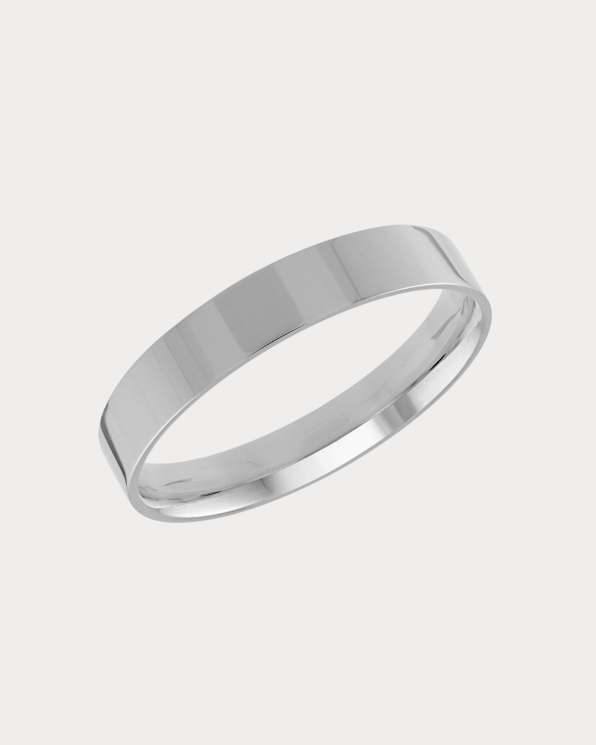 Alliance plate en or blanc - 4 mm 