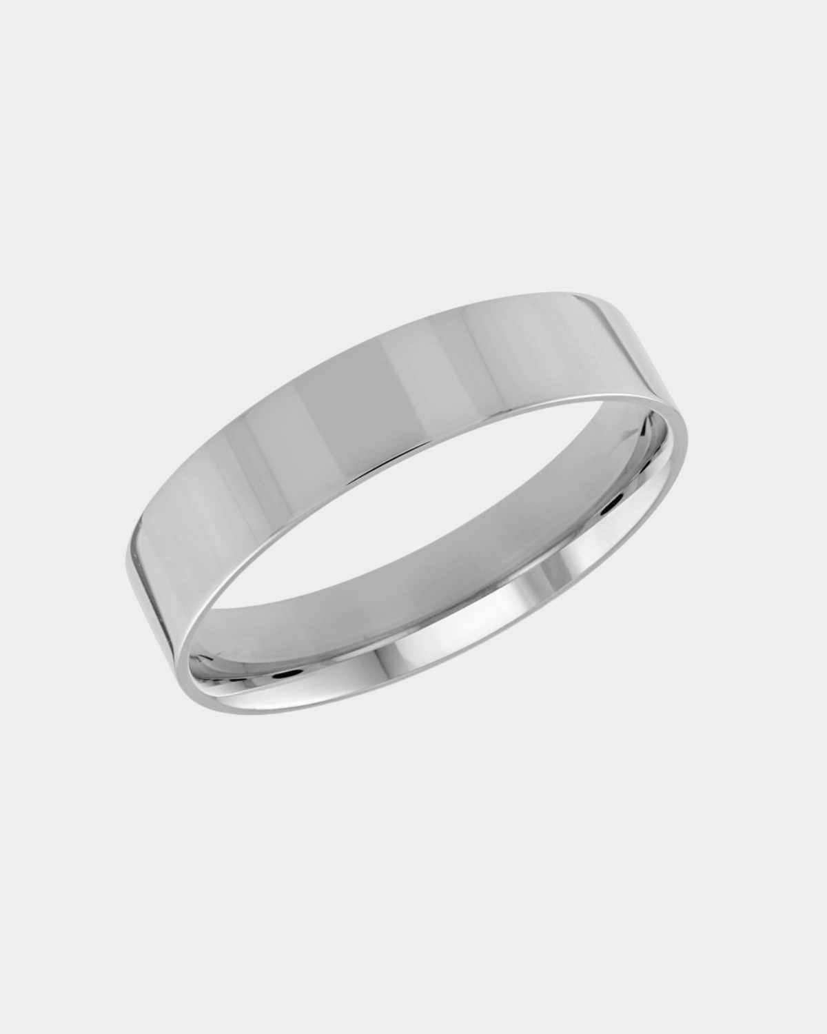 Alliance plate en or blanc - 5 mm 