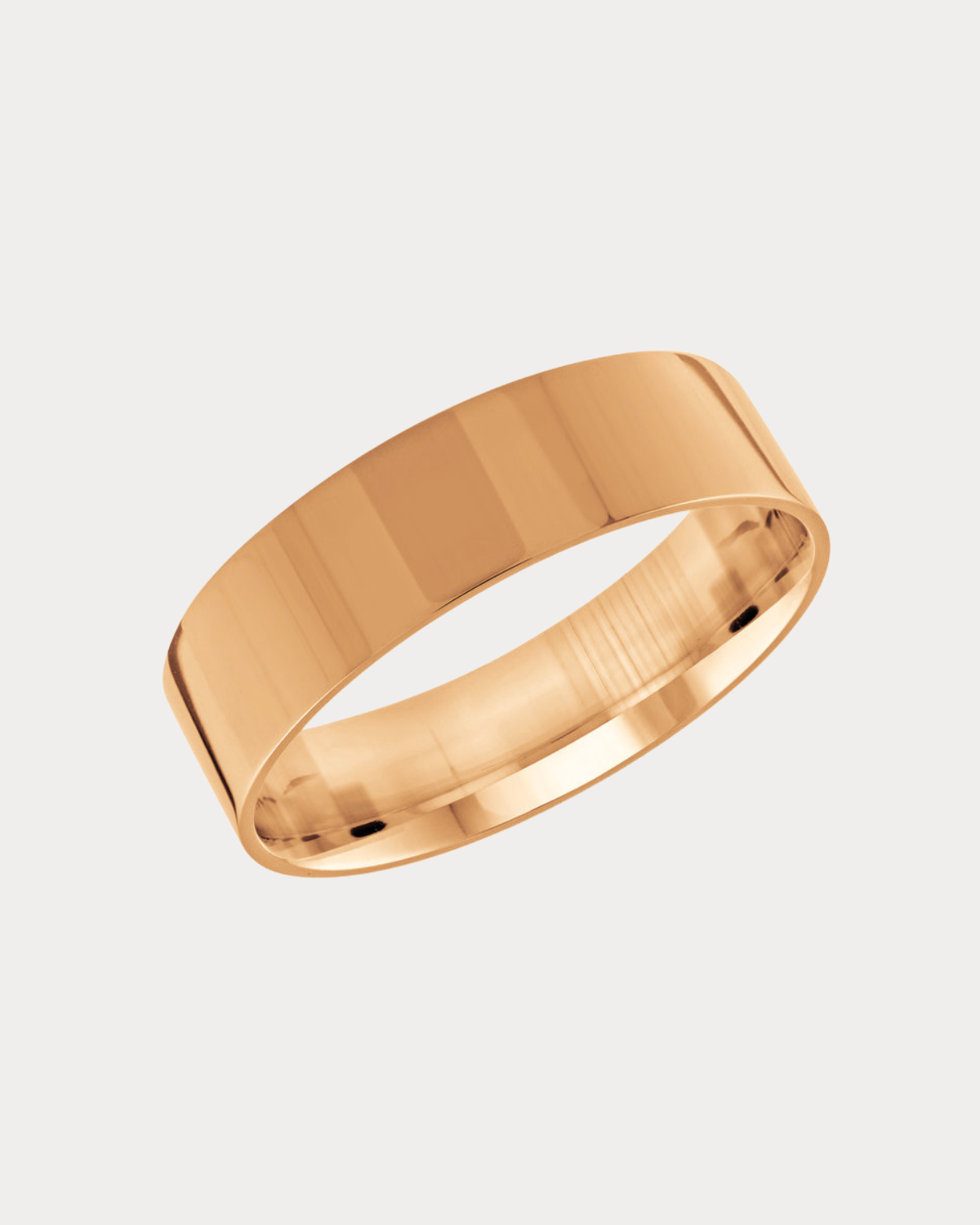 Alliance plate en or rose - 6 mm 