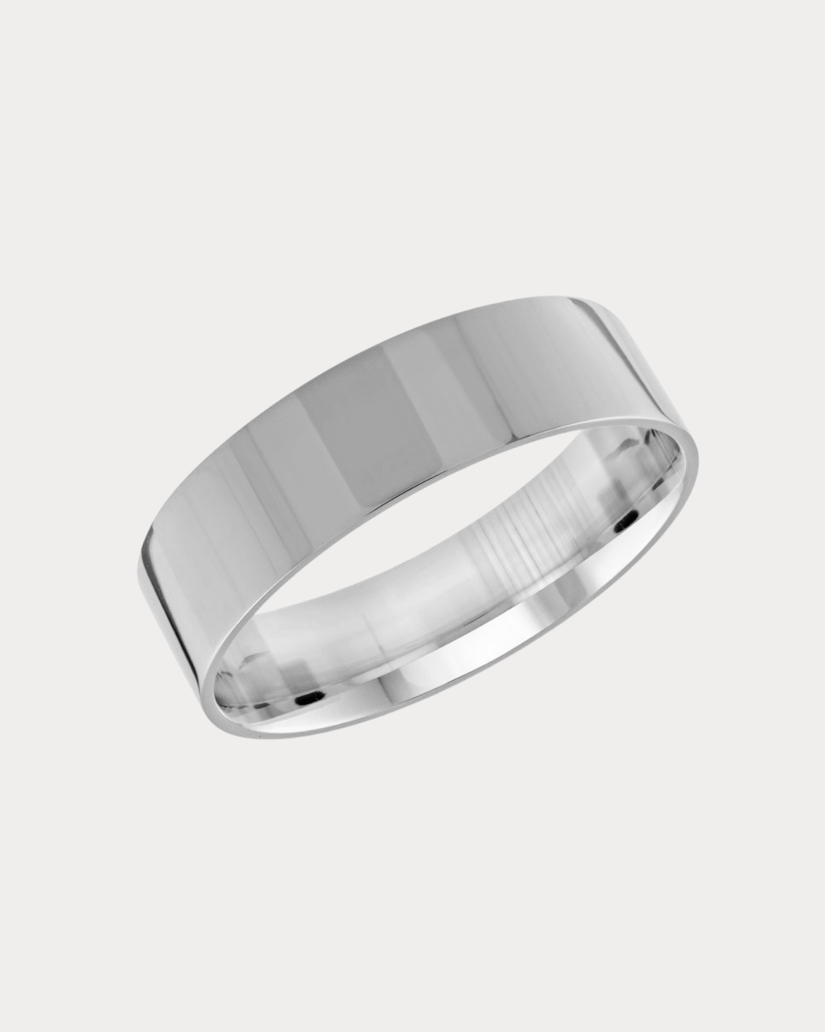 Alliance plate en or blanc - 6 mm 
