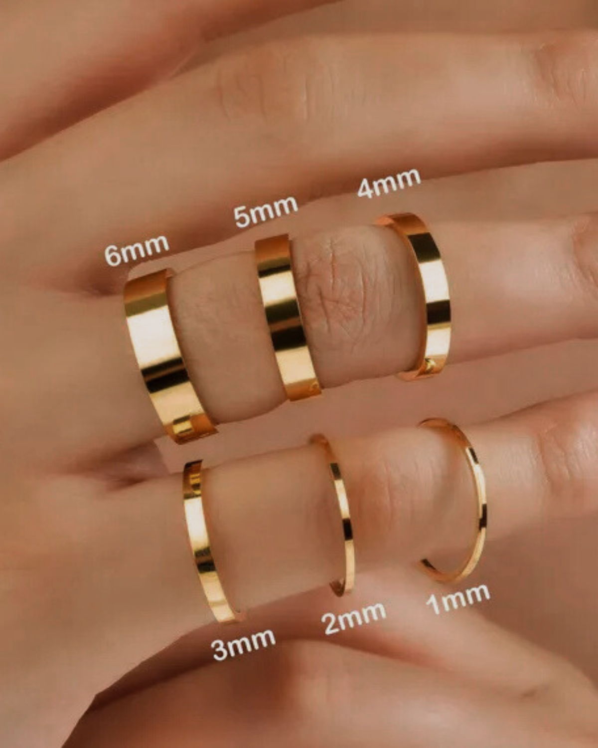 Alliance plate en or rose - 4 mm 