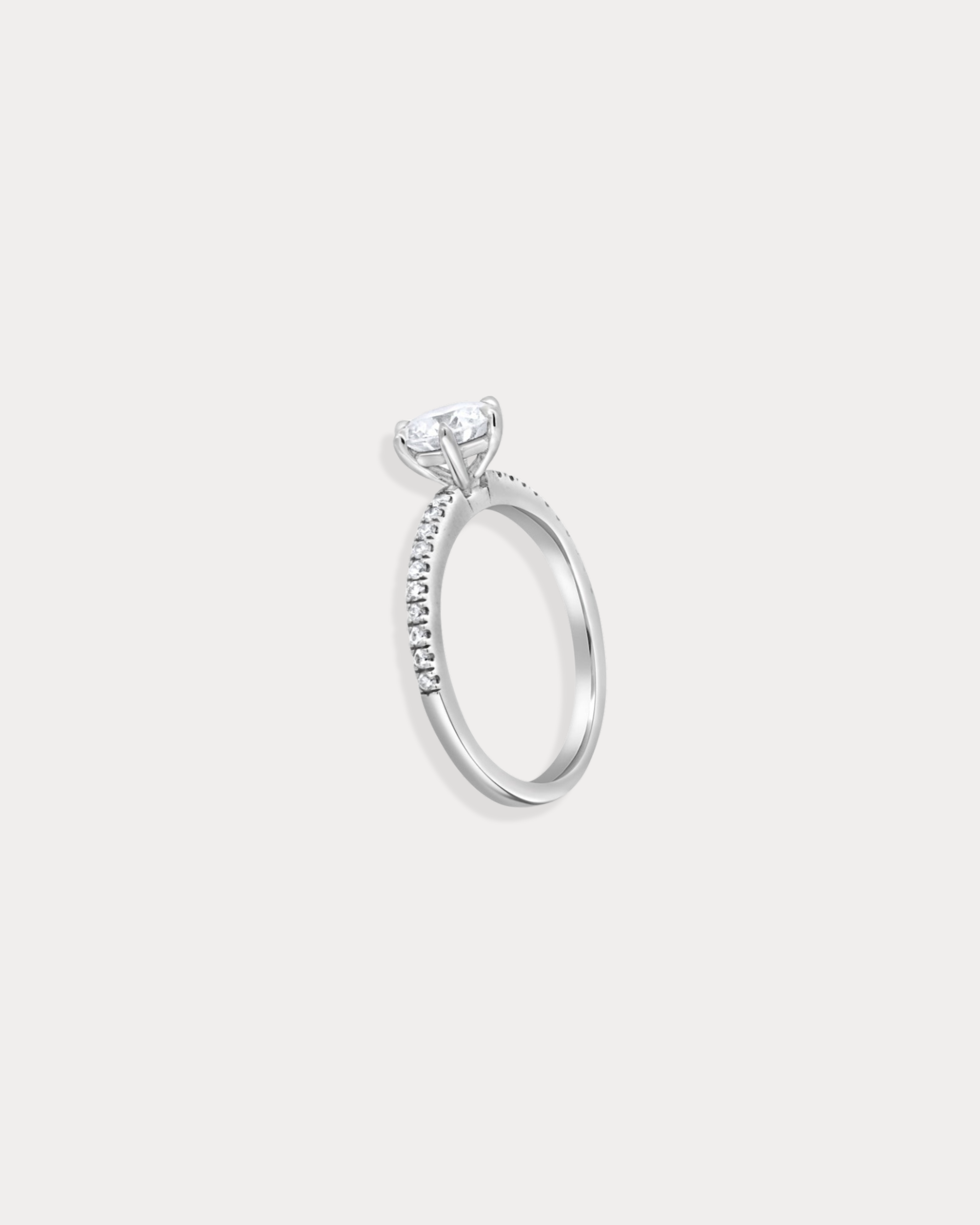 Round Cut Six-prong Lab Diamond Engagement ring