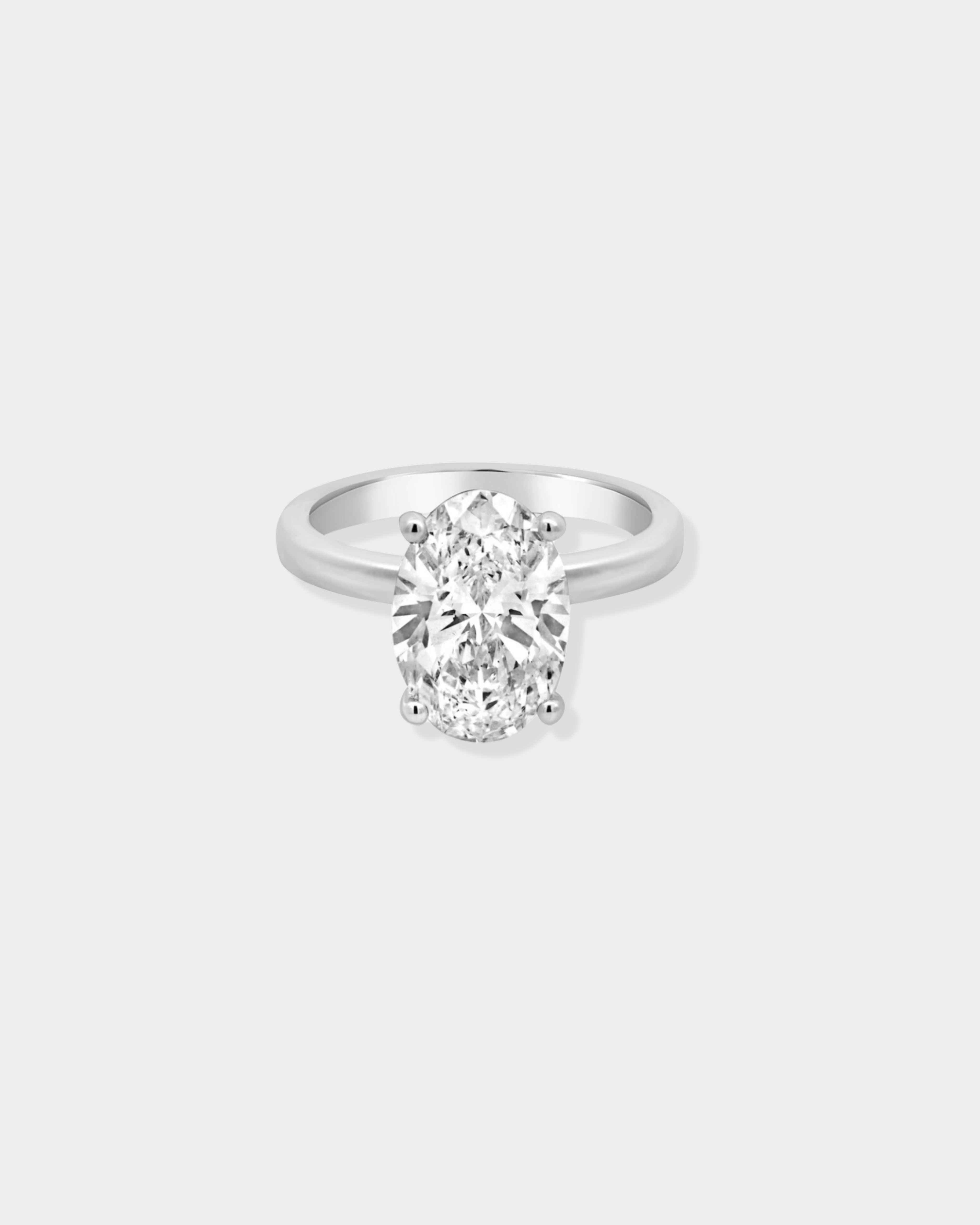 Oval Lab Diamond Engagement Ring with Hidden Halo