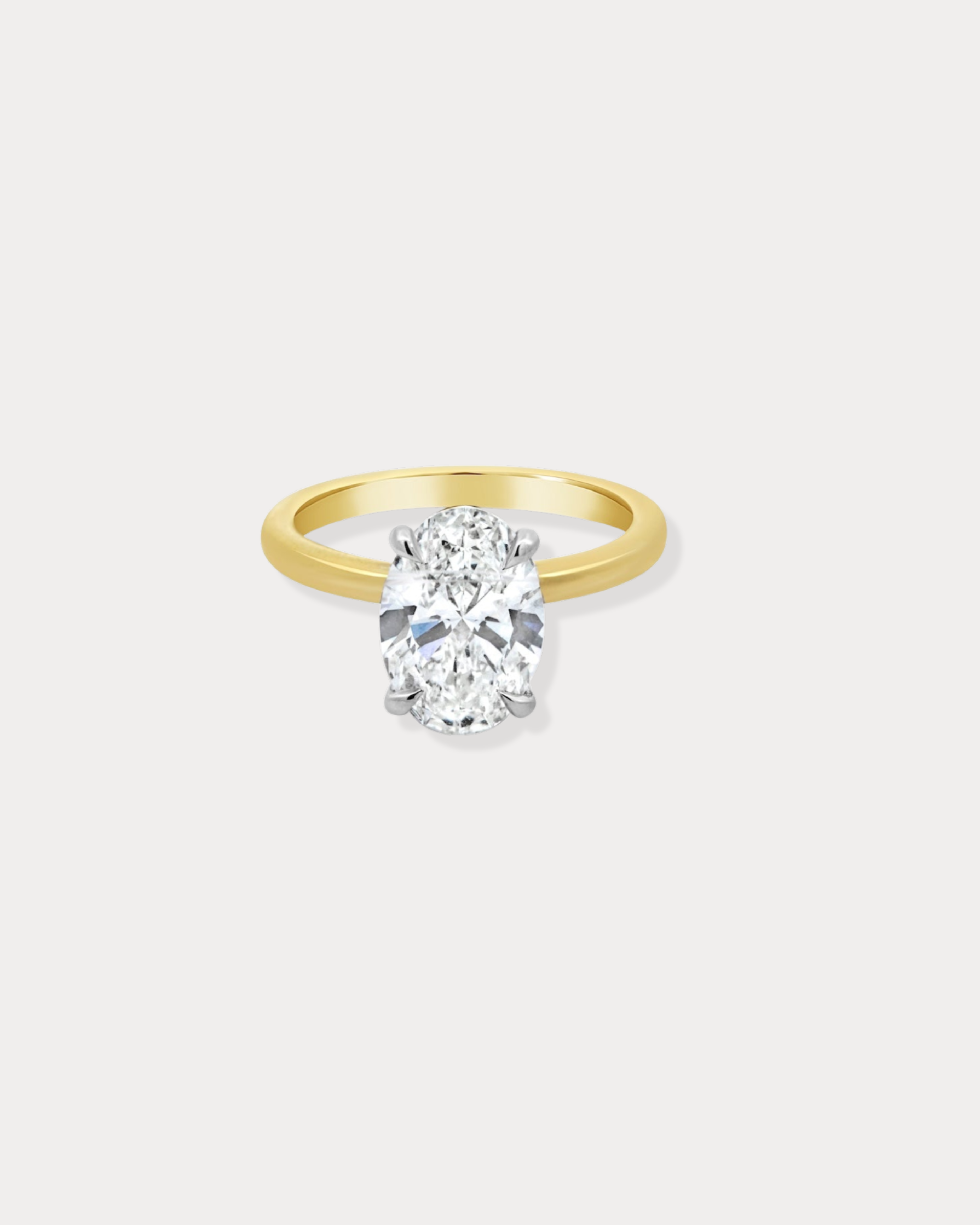Oval Lab Diamond Engagement ring with hidden halo