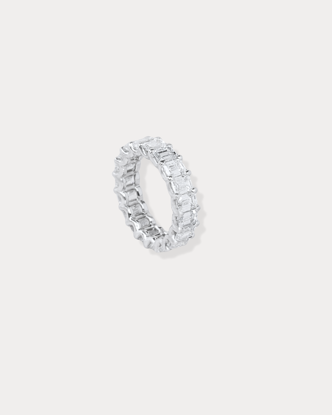 Emerald cut diamond eternity band
