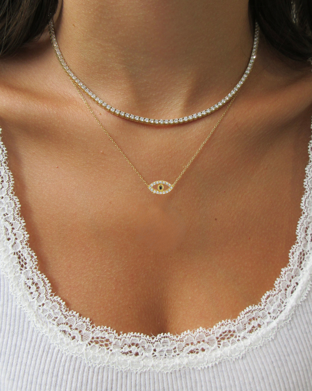 Mini Black Diamond Evil Eye Pendant