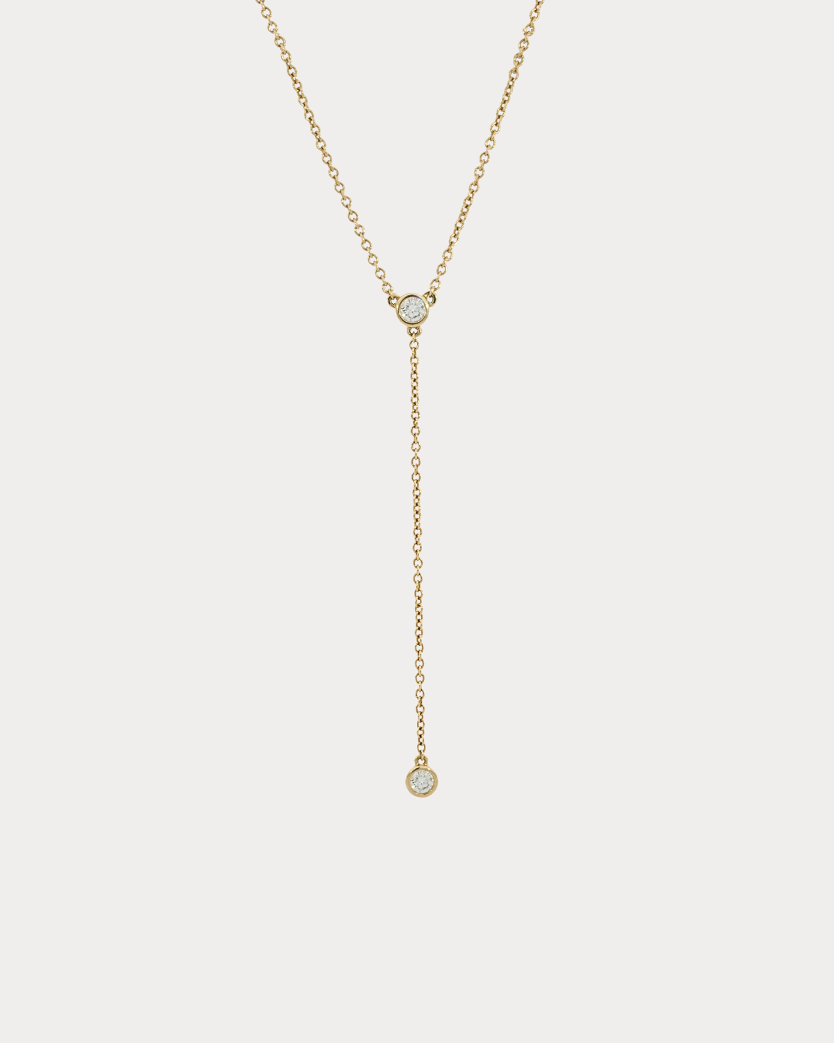 Round diamond lariat necklace