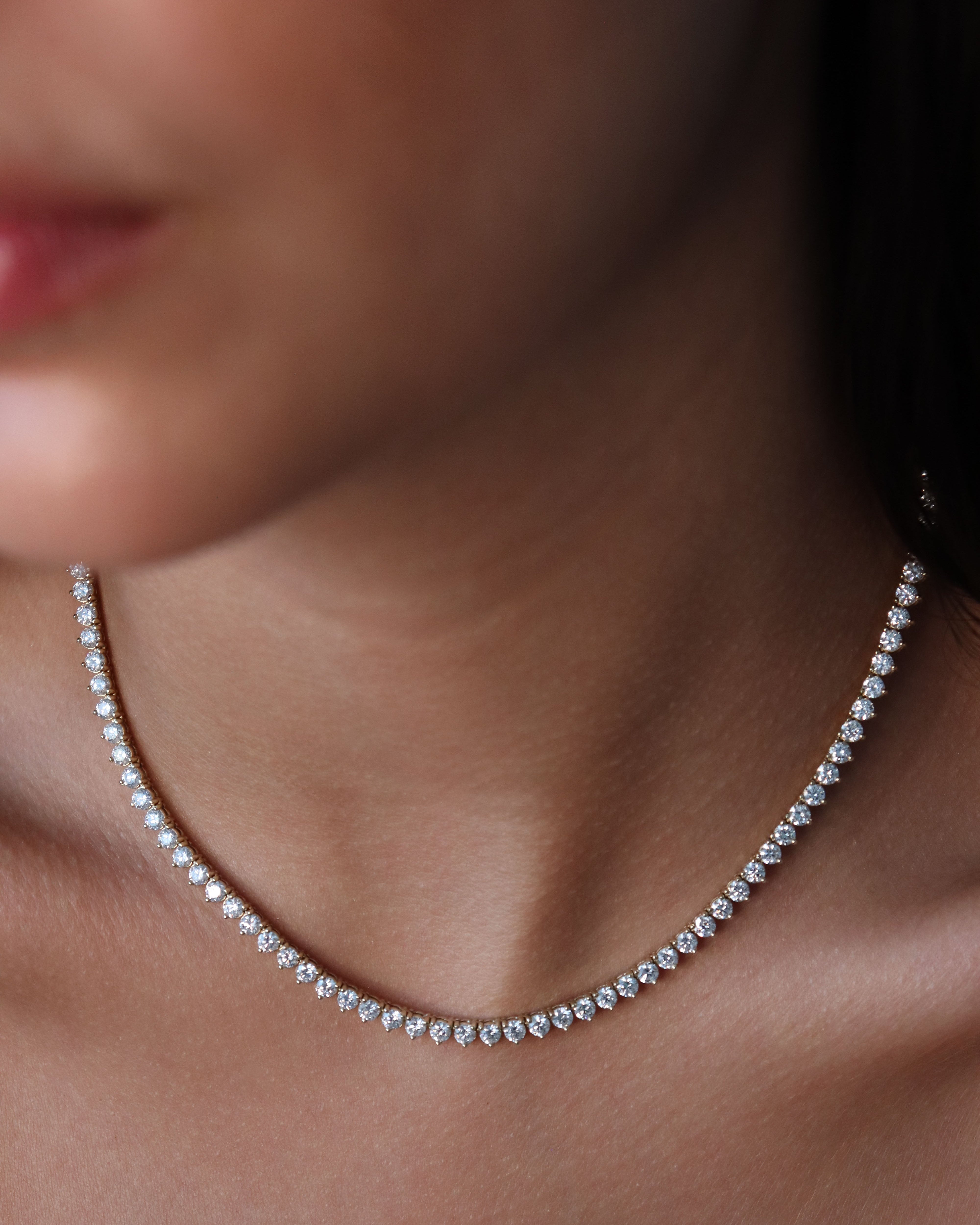 Medium Classic Three-Prong Tennis Necklace