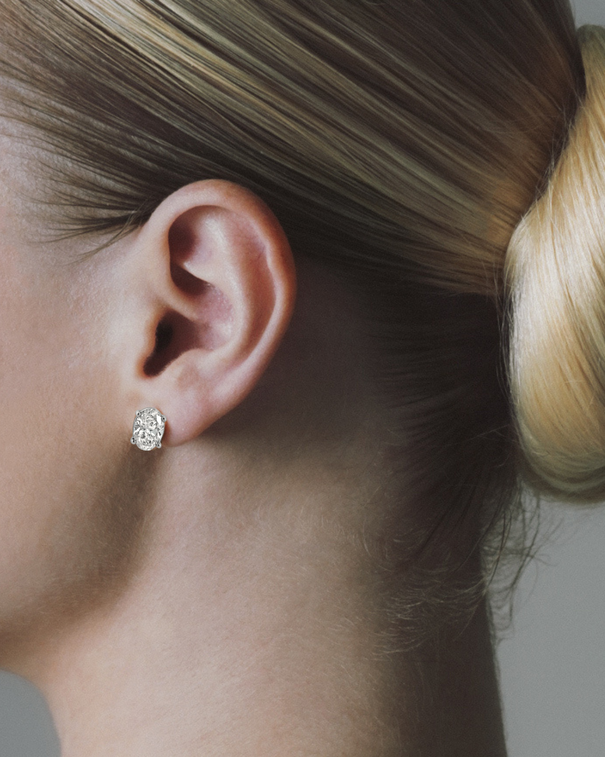 Oval Lab Diamond Stud Earrings