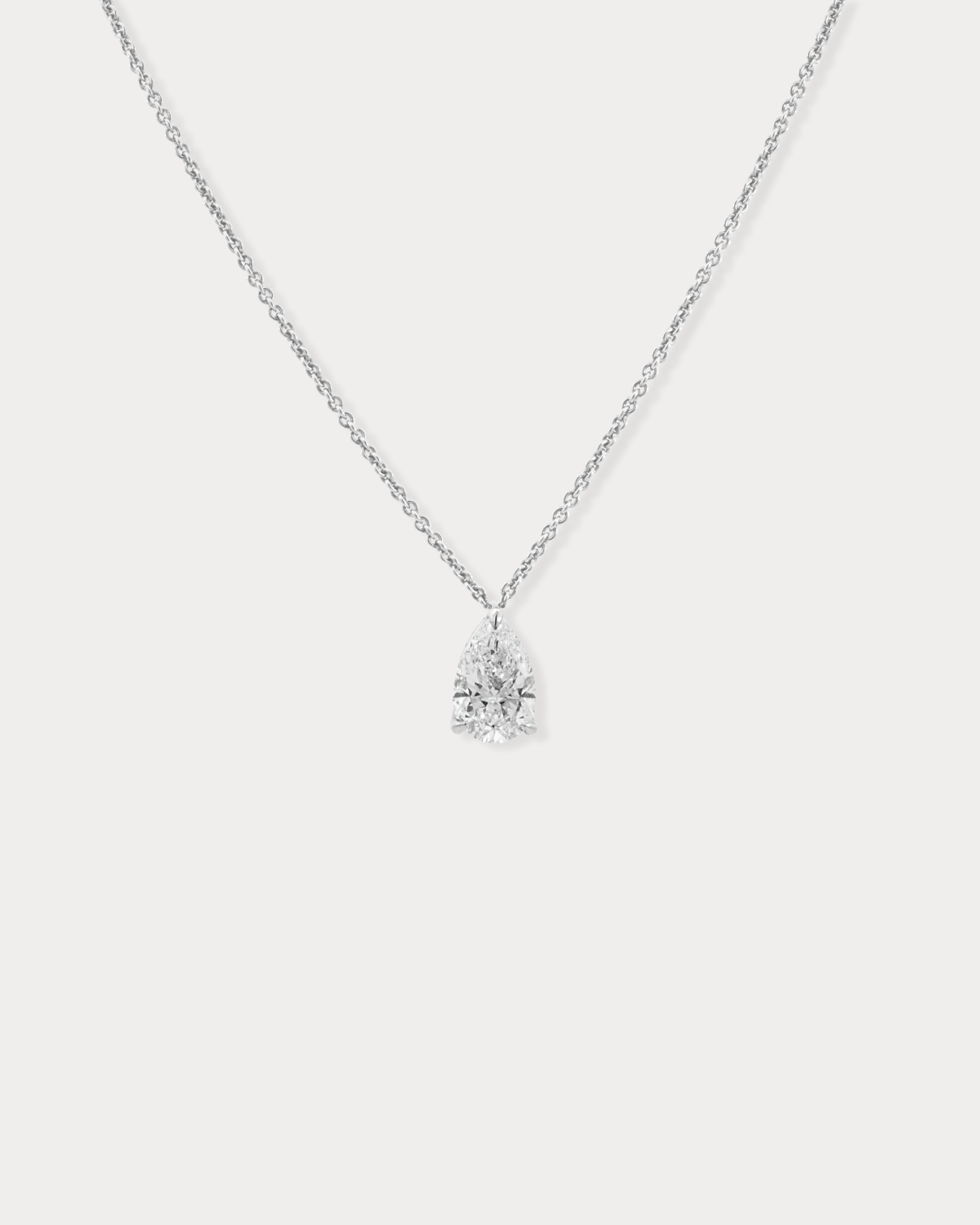 Solitaire Pear Drop Necklace