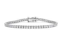 Load image into Gallery viewer, Classic LAB Bold Tennis Bracelet with 4 prong lab diamonds on white background, blending timeless elegance and modern craftsmanship.
