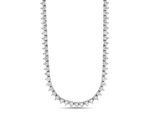 Load image into Gallery viewer, Petit Three Prong Lab Diamond Tennis Necklace
