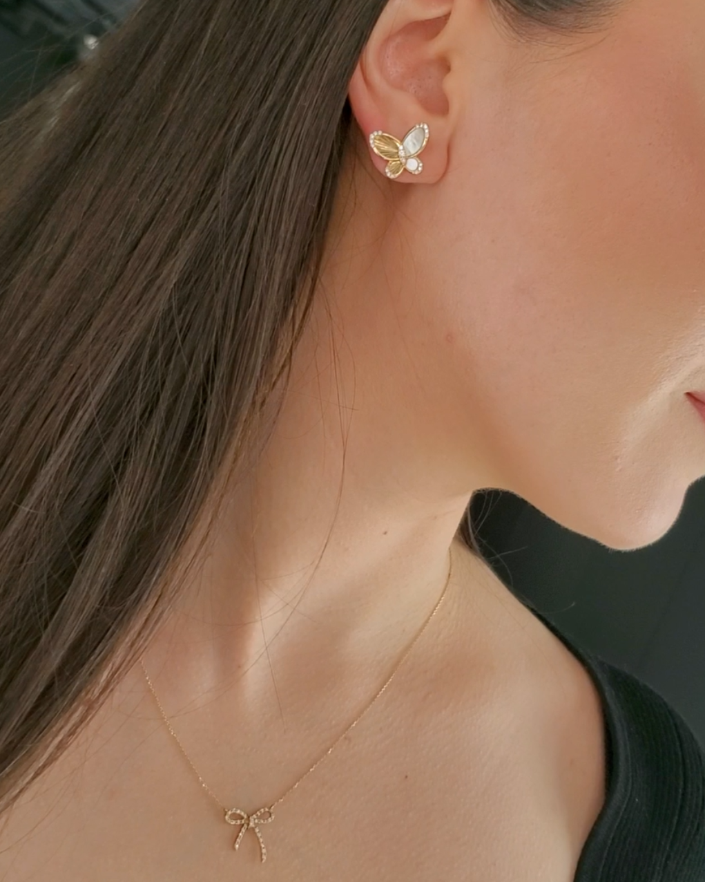 Diamond Butterfly Earrings