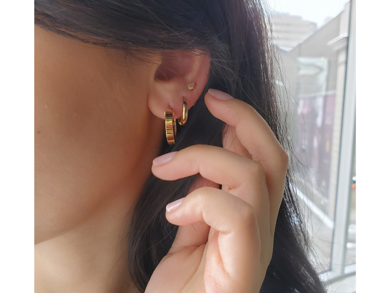 Square Gold Hoops