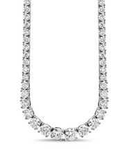 Load image into Gallery viewer, Delicate 4 prong Graduated lab Tennis Necklace
