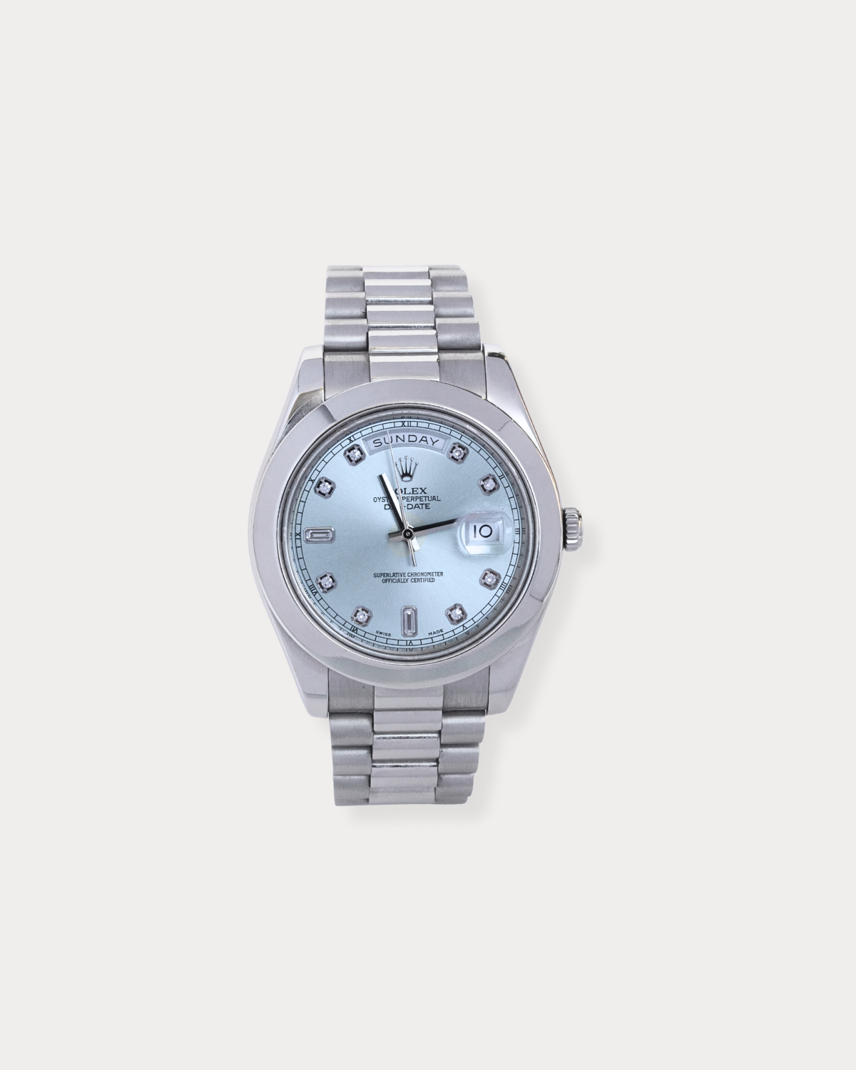 Rolex Day-Date II Platine Cadran Diamant Bleu