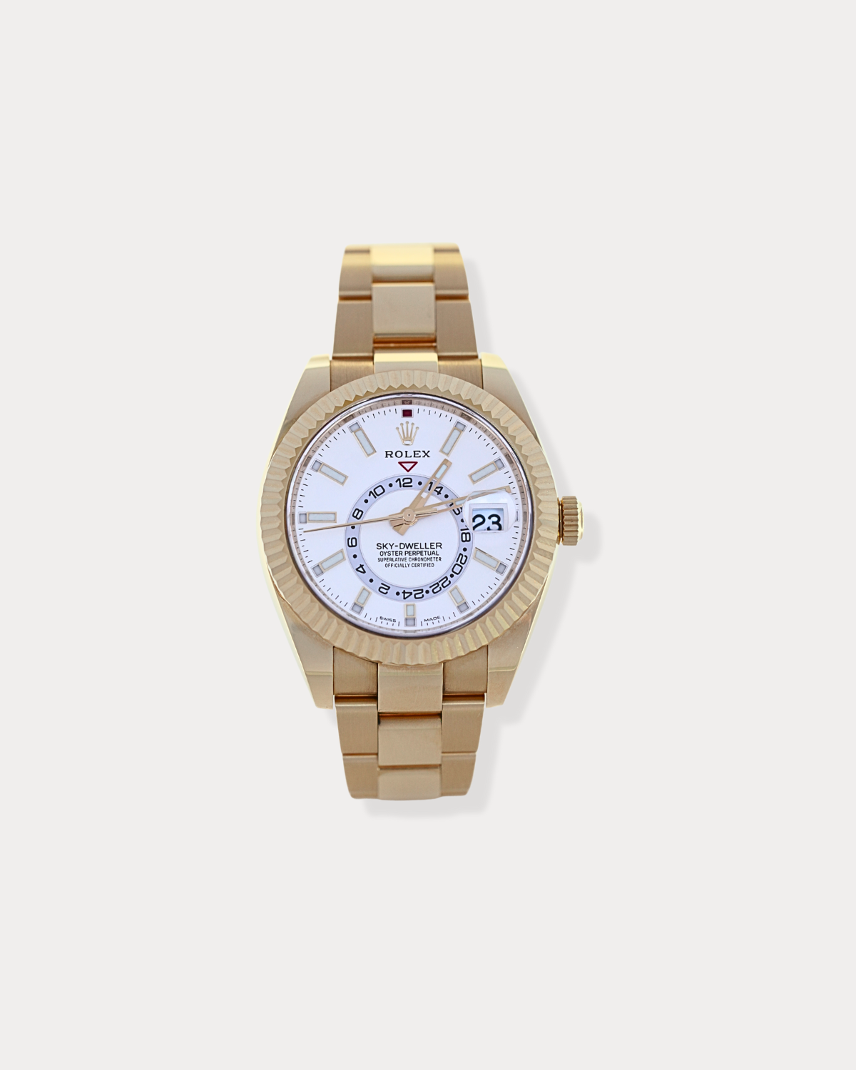 Rolex Sky Dweller Or jaune Cadran blanc