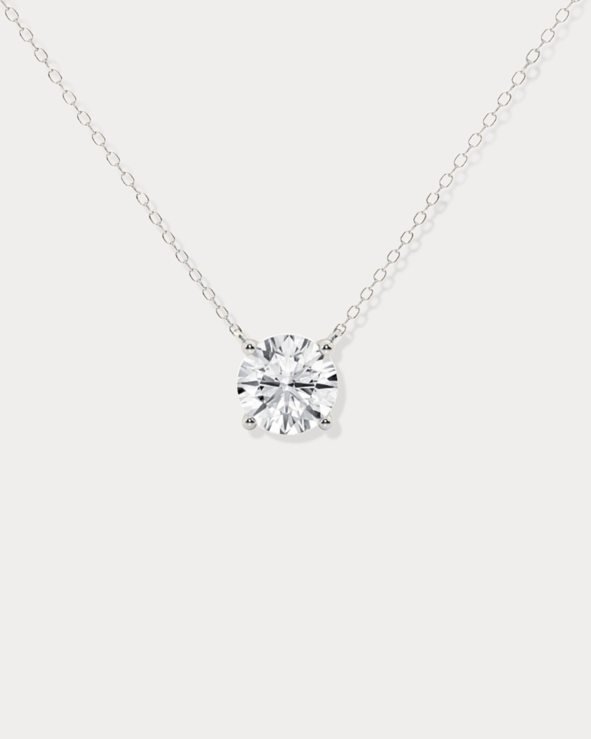 Round Lab diamond Solitaire Pendant